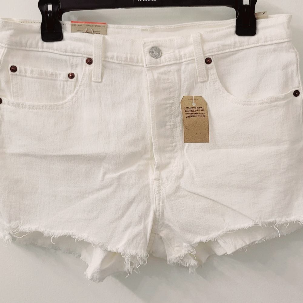 501 Shorts White Denim